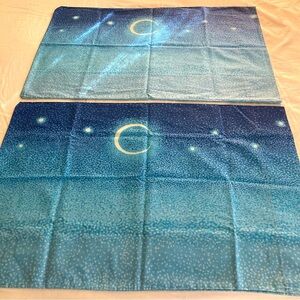 Vintage Burlington Celestial moon & stars standard pillow case pair